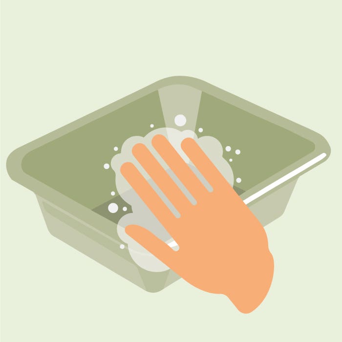 Washing the tray